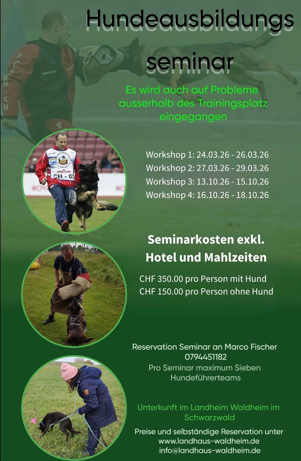 Flyer Hundeausbildung Workshops 2026
